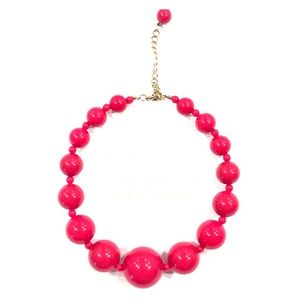 Vintage Hot pink beads adjustable necklace